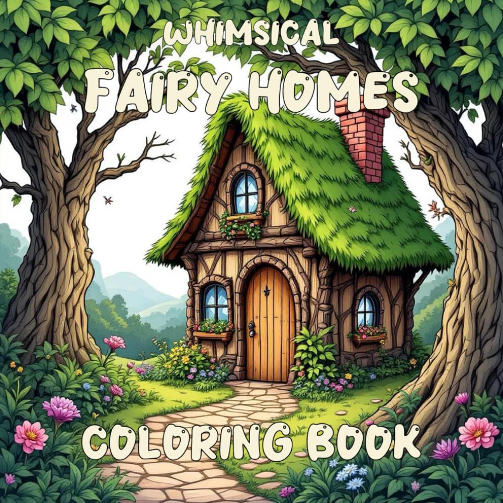 Whimsical Fairy Homes Coloring Book: Coloring Book Promoting Mindfulness And Relaxation.
