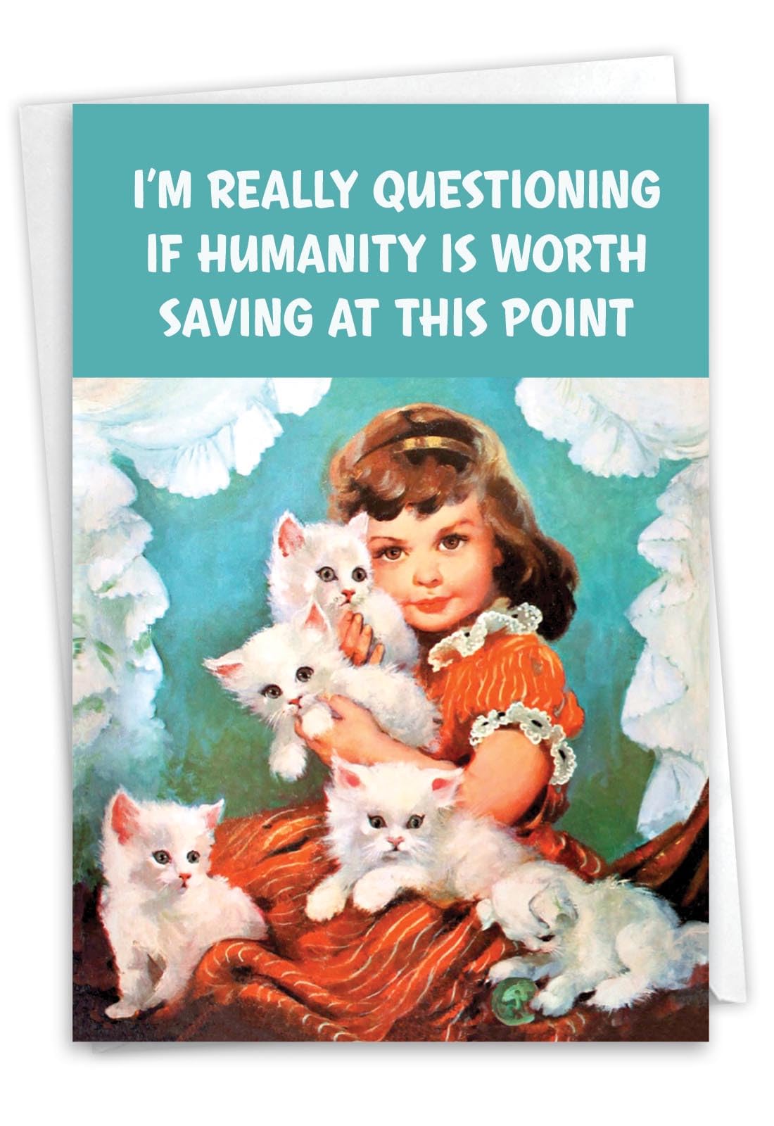 NobleWorks, Funny Birthday Paper Card with 5 x 7 Inch Envelope (1 Card) Bday Questioning Humanity C10807BDG โ image 1