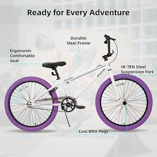 Miniatura 2 de JOYSTAR Brockway Freestyle - Bicicletas BMX para niños de 20 pulgadas y 24 pulgadas, bicicletas para niños de 6 a 14 años y ciclistas de nivel