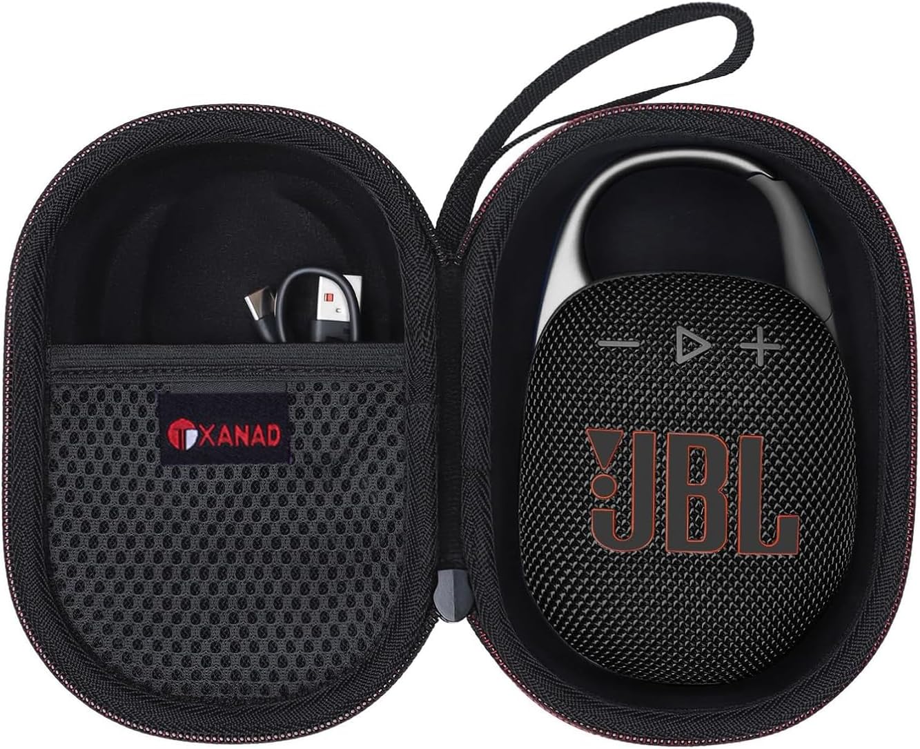 XANAD Hard Case Compatible with JBL Clip 5/Clip 4/Clip 4 Eco or Soundcore Select 4 Go Portable Speaker(Black)