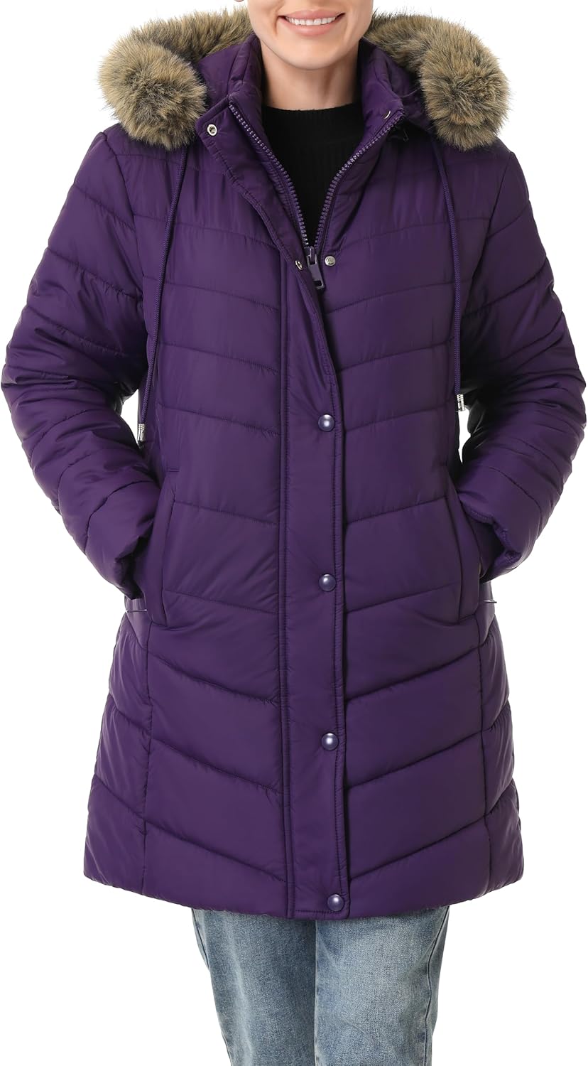 Women's Long Winter Puffer Coat Warm Thicken Fleece Lined Down Jacket Waterproof Detachable Hooded Parka - Image 5