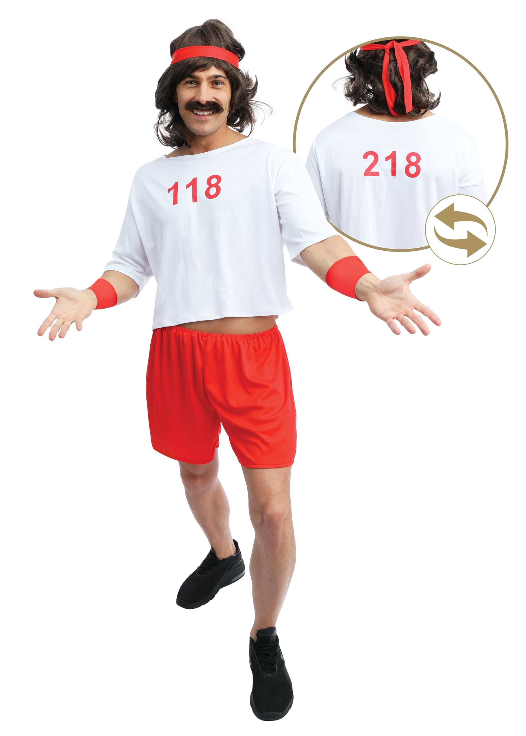 P’TIT CLOWN - Costume, Déguisement 118 218 - T-Shirt réversible, Short, Bandeau, Poignets - Pour Carnaval, EVG, EVJF, Festivals, Nouvel An, Fêtes à Thèmes - Polyester - Adulte