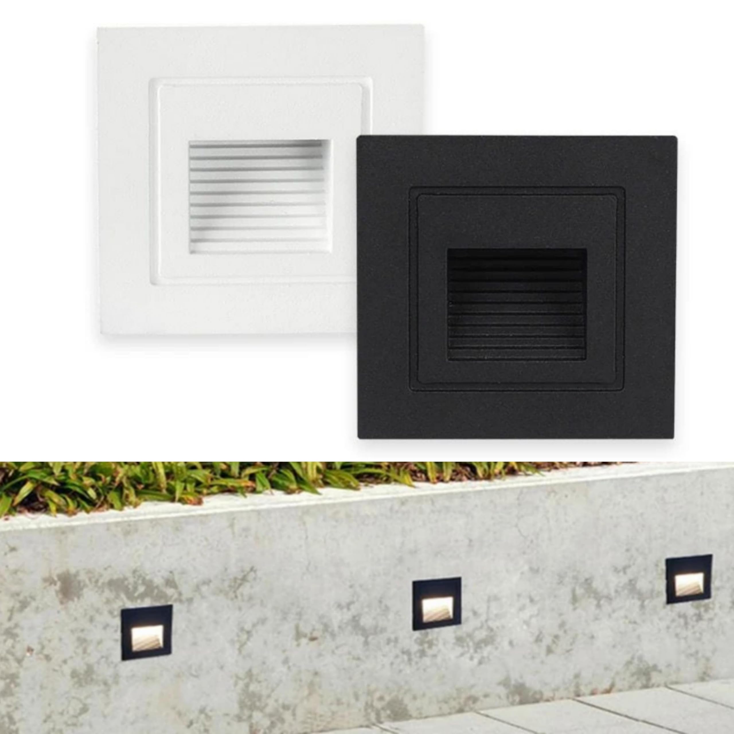 NEXT LIFE Led Step Light Outdoor indoor - Recessed Square Pathway Stair Light WarmWhite Waterproof,Ideal For Bricks, Walls, Steps, Stairs,Pathways