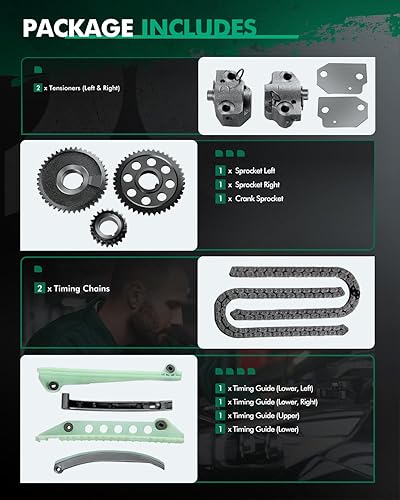 Miniatura 2 de SCITOO TS10387BC Kit de cadena de distribución de motor que reemplaza para Ford Mustang Expedition Explorer E-150 Econoline para F-150 para Lincoln