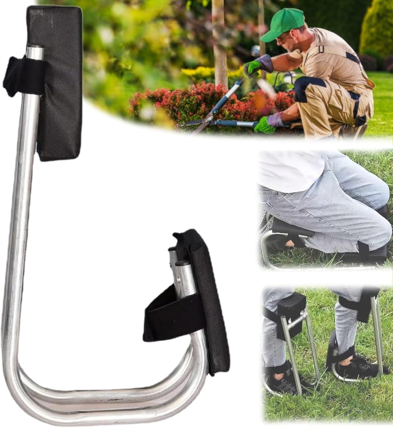 Gardening Knee Seat, Strap on Kneeling Device for Garden, Strap and Kneeling Device, Knee Seat for Work, Strap on Kneeling Device for Brick Laborers(2 PCS)