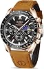 HANPOSH Mens Watches Chronograph Stainless Steel Analog Quartz Watch Waterproof Men's Wrist Watches Business Casual Fashion Watch for Men