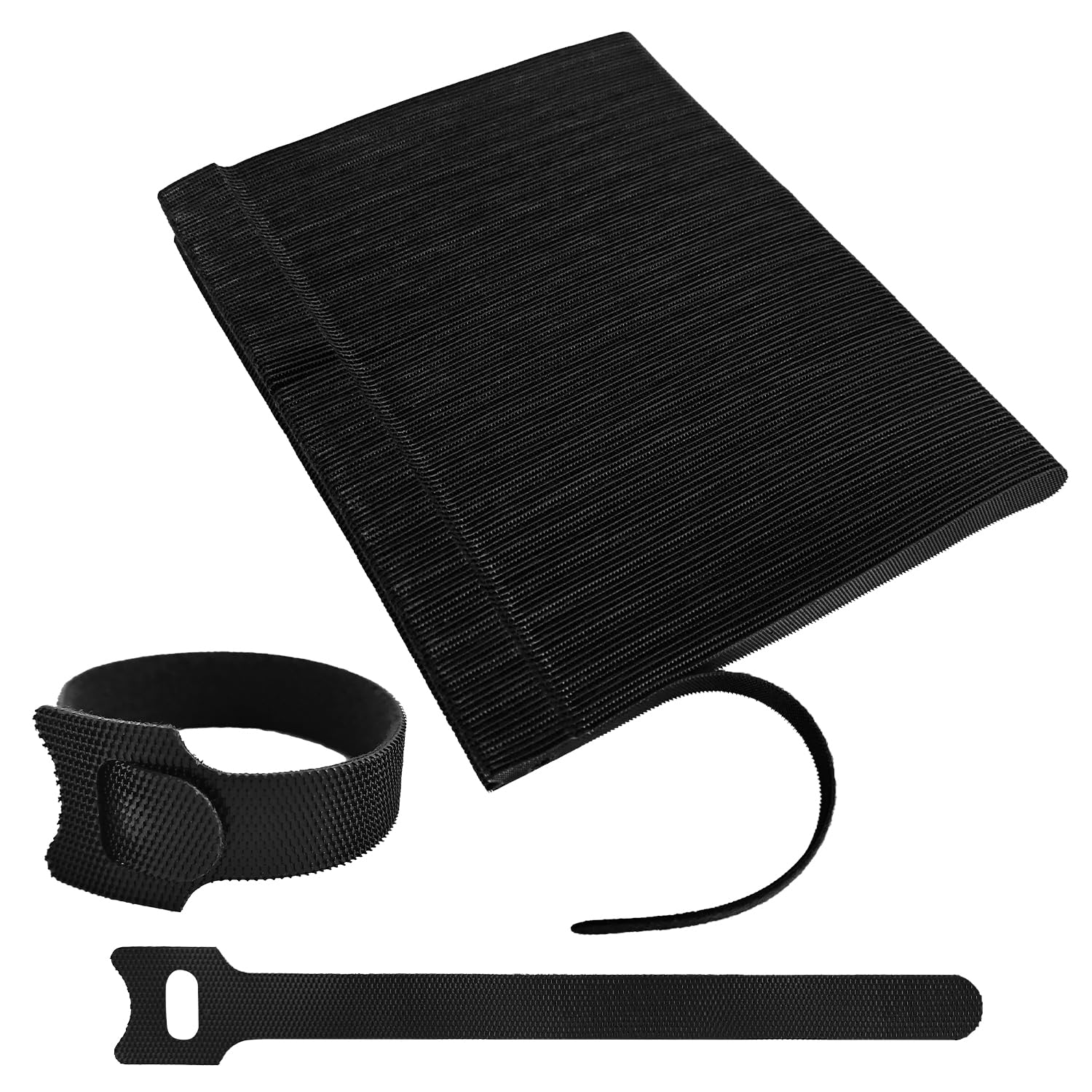 128 PCS Reusable Cable Ties, Adjustable Cable Organizer, Hook-Loop Cable Management - 6 Inch