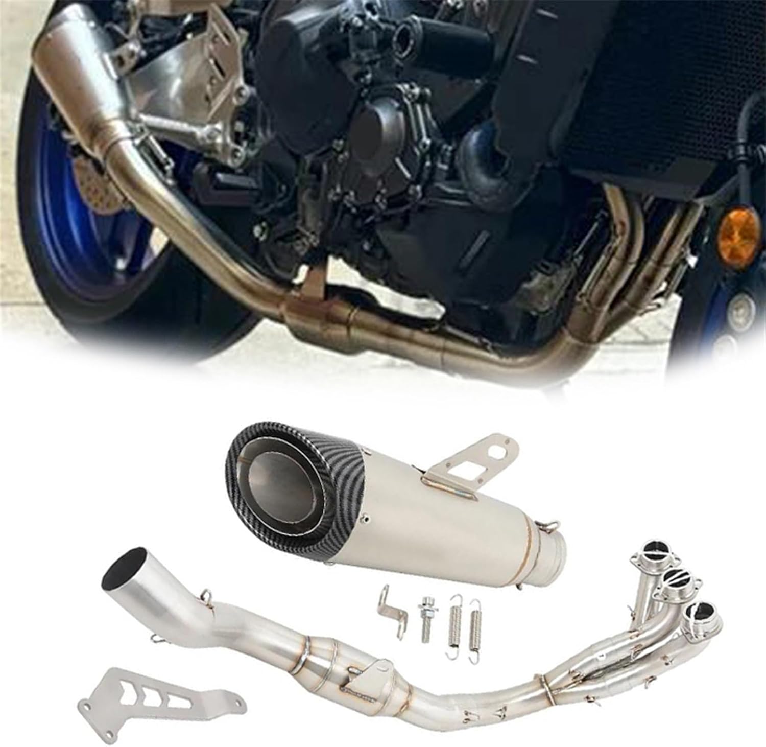 排気マフラー オートバイ ステンレススチール/カーボンファイバー