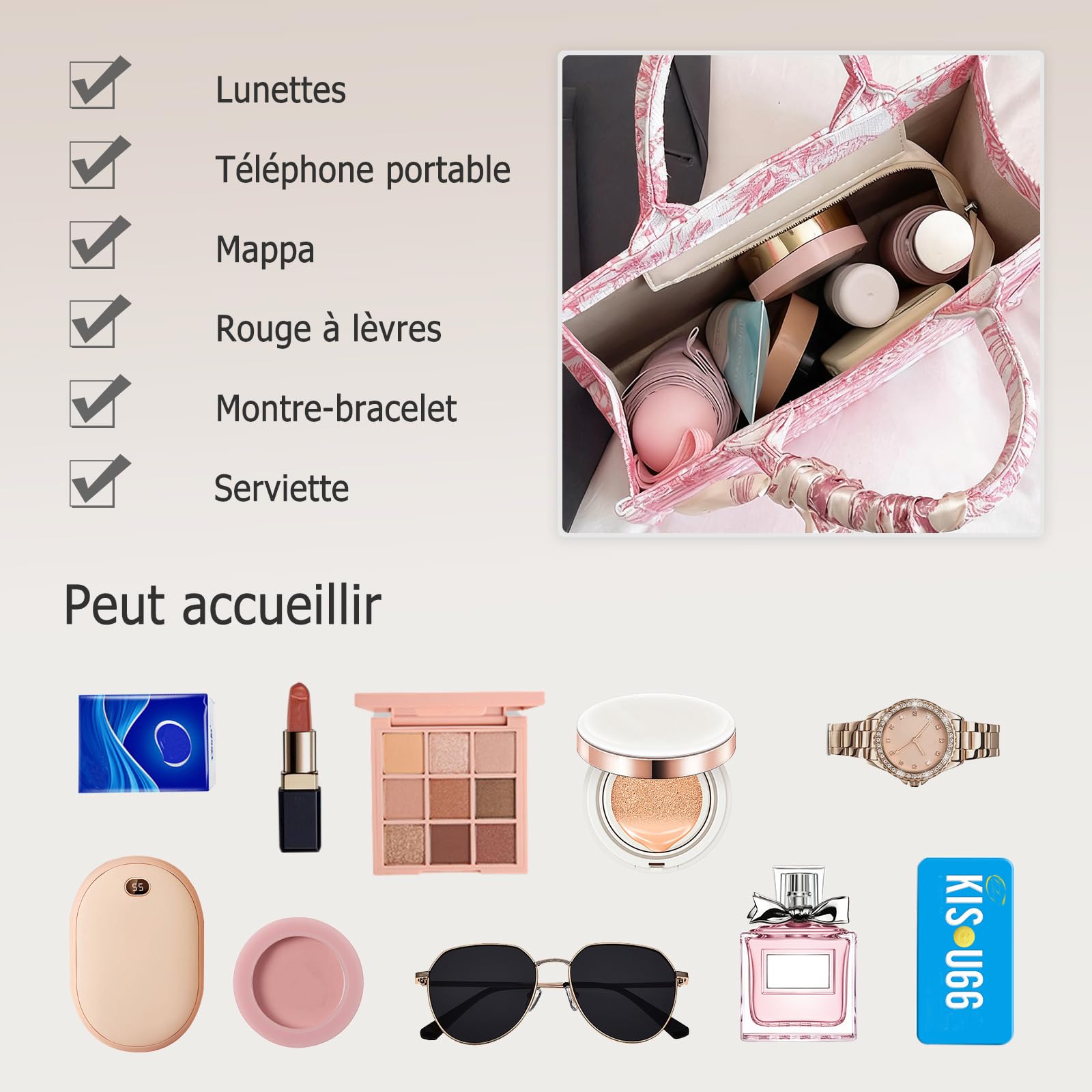 Sac à Main avec Motifs Ethniques Imprimés Bohème Sacs Portés Épaule pour Femme Sac de Plage Mode Élégante Sac Ordinateur Portable Sac Porté-Documents Serviette Sacs Fourre-Tout en Toile Café L