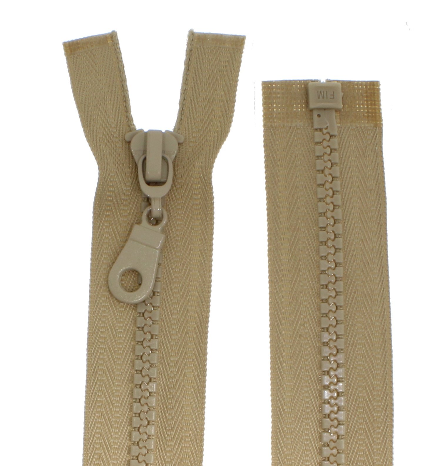 Reißverschlüsse Kunststoff Plastik Reißverschluss grob 5mm teilbar (40 cm, beige)