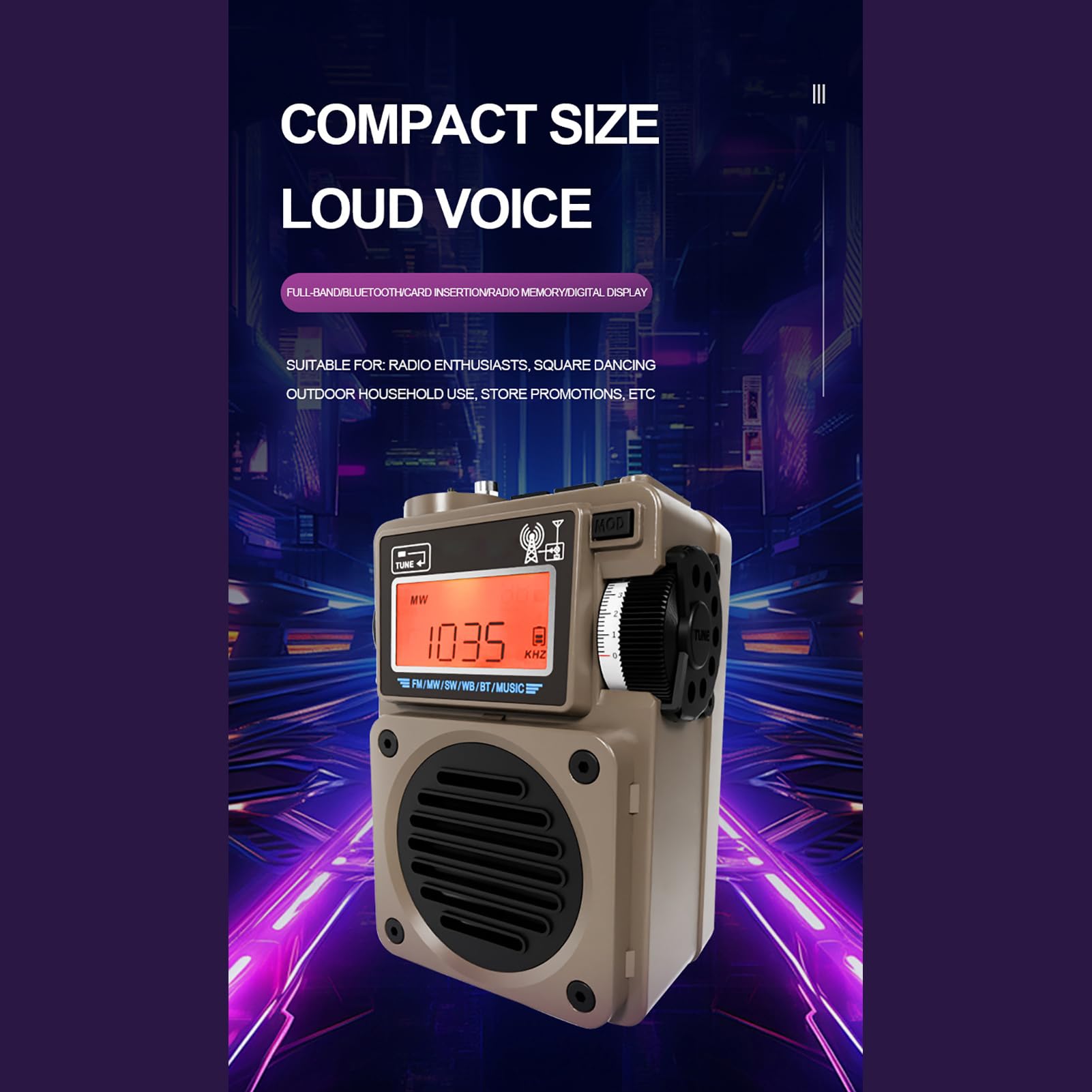 Cuifati Radio Portátil Radio Inteligente Controlada por Aplicación BT FM MW SW WB Receptor Amplificador de Señal 297 Presintonías Reproducción de Tarjeta TF Altavoz de (701 Nueva actualización W3)