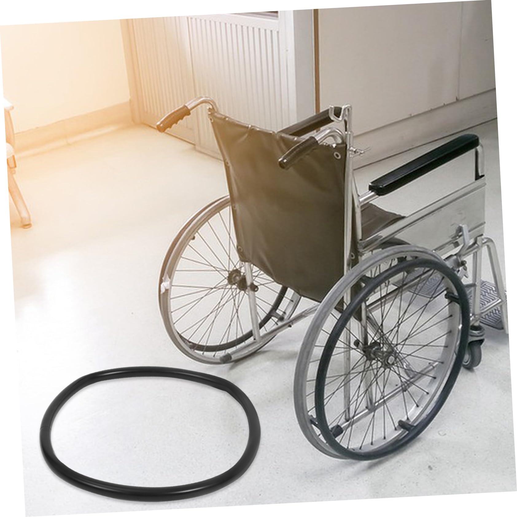 Cubierta Antideslizante de Silicona para Aro de Silla de Ruedas | Negro, Goma Flexible y Resistente al Desgaste, Mejora el Control Agarre, para Adultos