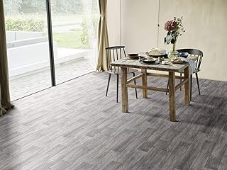 PVC Bodenbelag in dunklem Holz (9,95€/m²), Zuschnitt (4m breit, 4m lang)