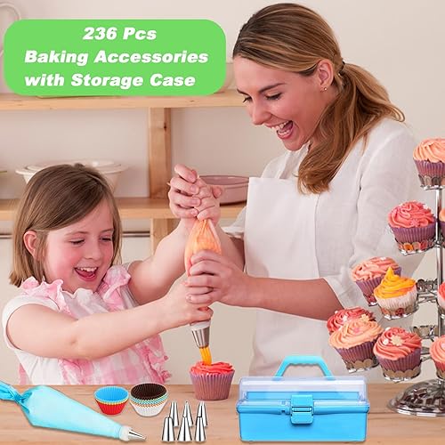 Miniatura 2 de Suuker Kit de herramientas de decoración de pasteles, 236 accesorios para hornear con estuche de almacenamiento, kit de tuberías de glaseado, juego