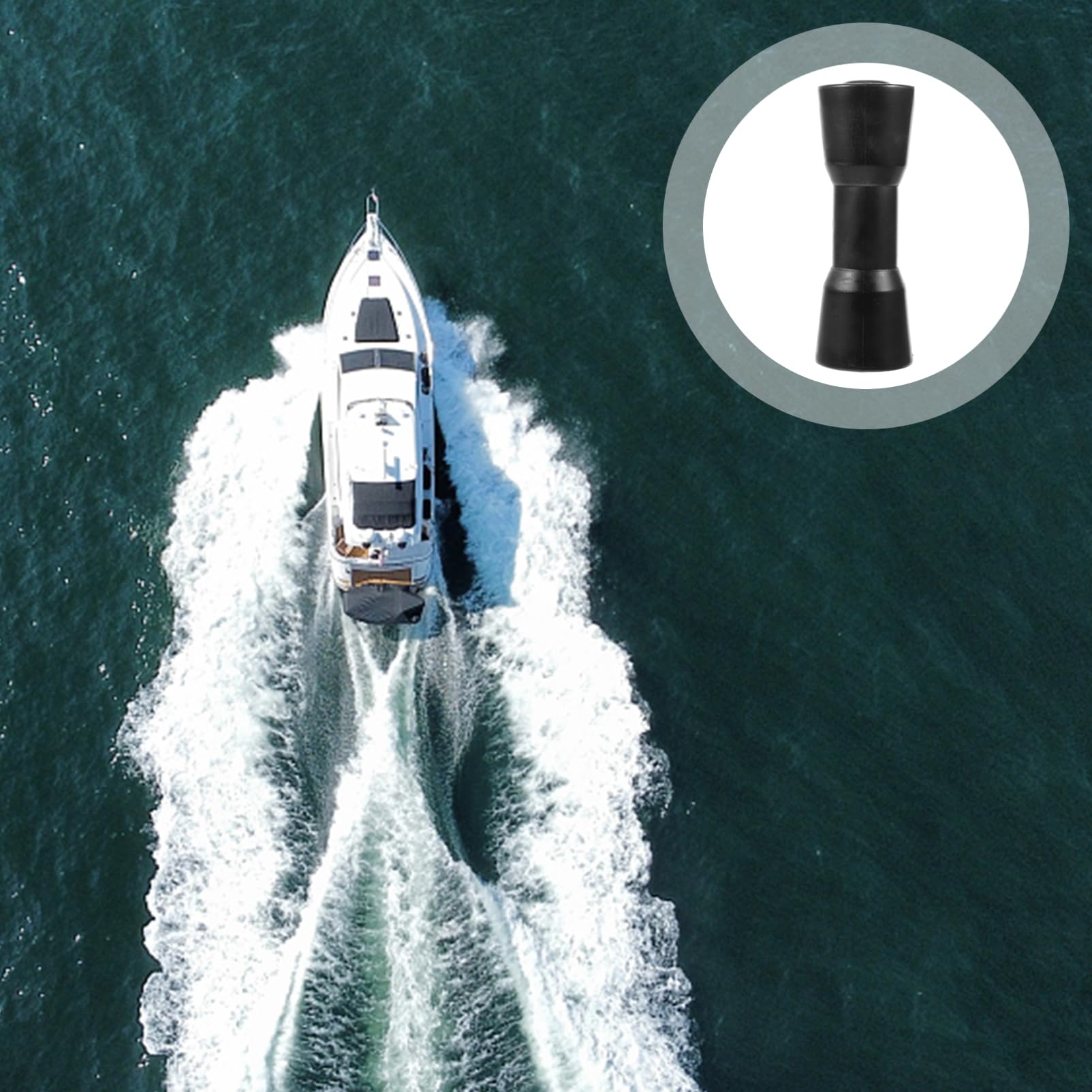 ifundom Rullo per Rimorchio per Barche in PVC Nero, Ricambio Guida | Yacht e Motoacqua, Usura Ridotta e Stabilità, Accessori Completi per Montaggio Rapido