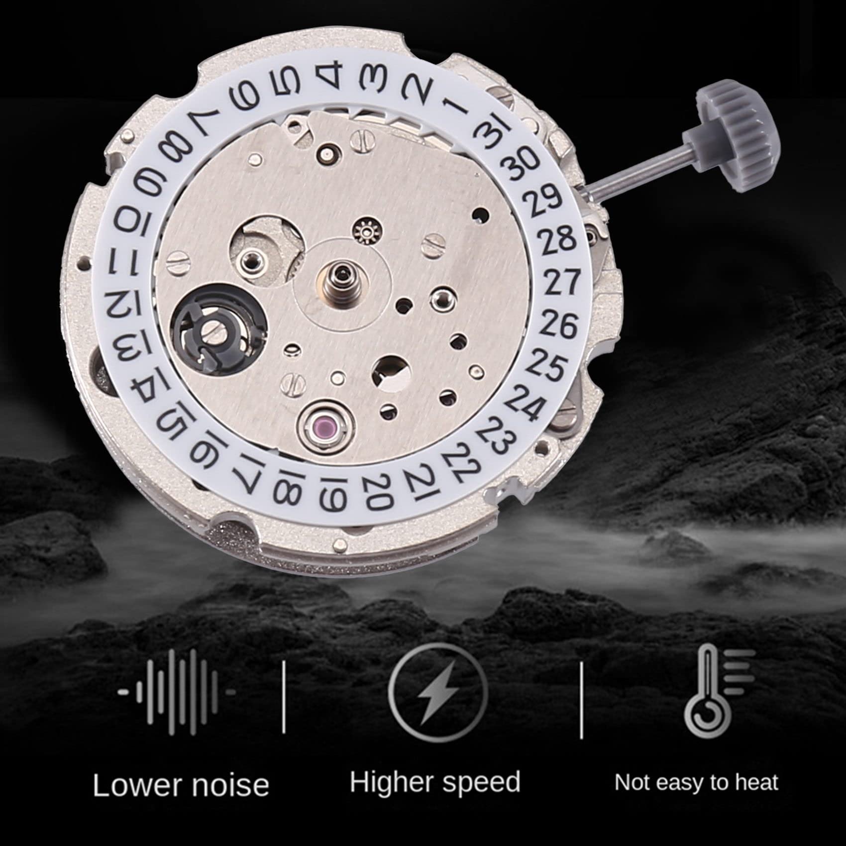 1 Stück 21 Schmuck Mechanisches Automatikwerk 3 Stunden hochpräzises Uhrwerk 8215 Metalluhr Silber