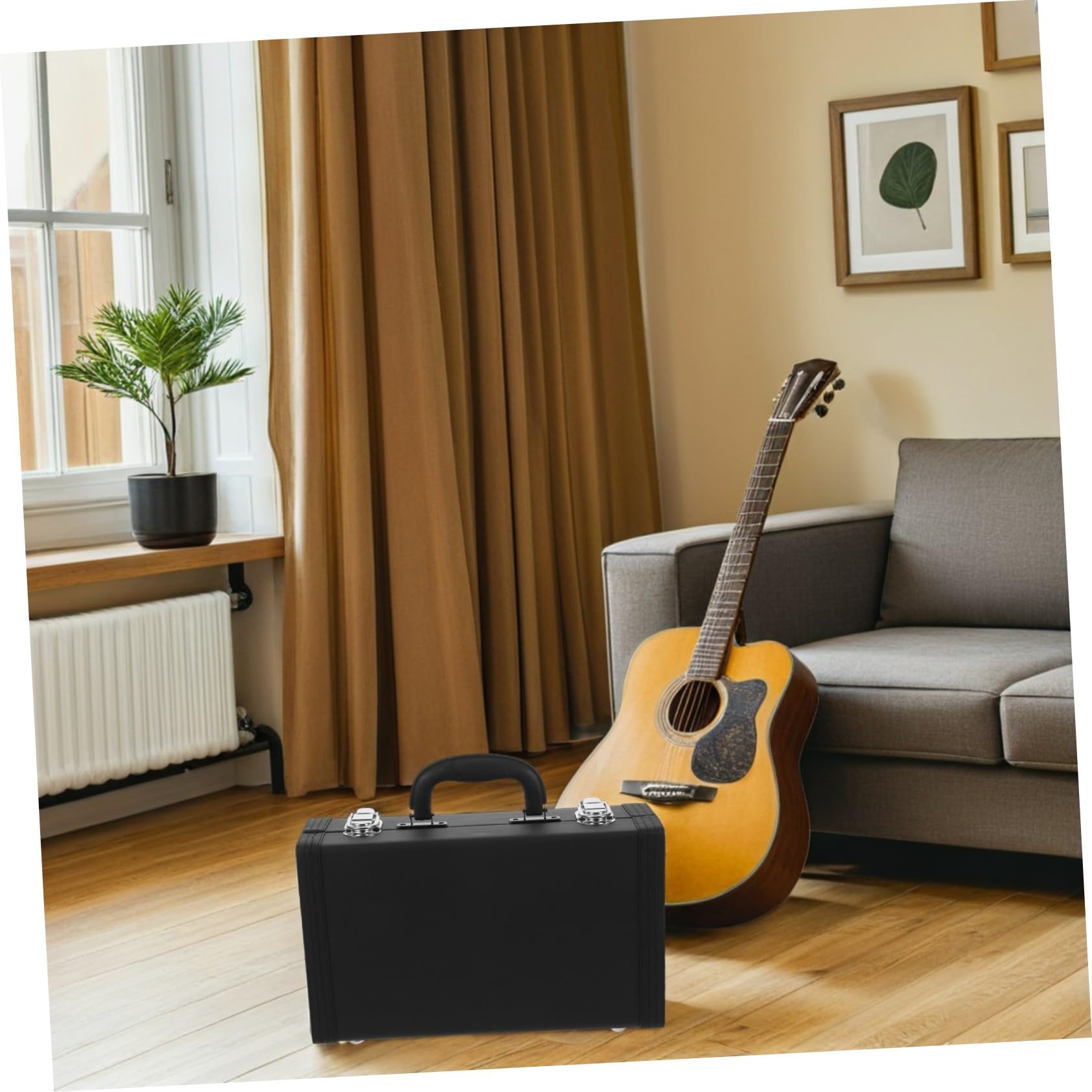 Estuche Rígido para Clarinete PU con Asa Caja de Almacenamiento Portátil Negra con Cierre Seguro para Músicos Bolsa para Instrumento de Viento Ligera y Resistente