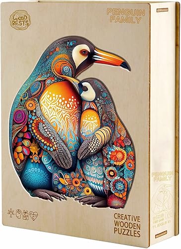 Miniatura 8 de Funnli Rompecabezas de madera para adultos  300 piezas de rompecabezas de madera de pingüino  Rompecabezas de madera de 15.7 x 12.8 pulgadas con