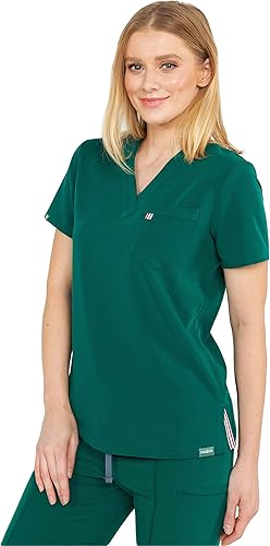 Miniatura 2 de Mediclo Sal Essential - Camiseta médica para mujer, respetuosa con el medio ambiente, sostenible, con cuello en V, bolsillo en el pecho, ropa de