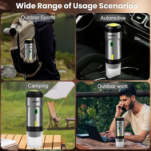 Miniatura 7 de Máquina de café expreso portátil, cafetera portátil 3 en 1, mini máquina de café espresso de 20 bares, cafetera de viaje autocalentable compatible