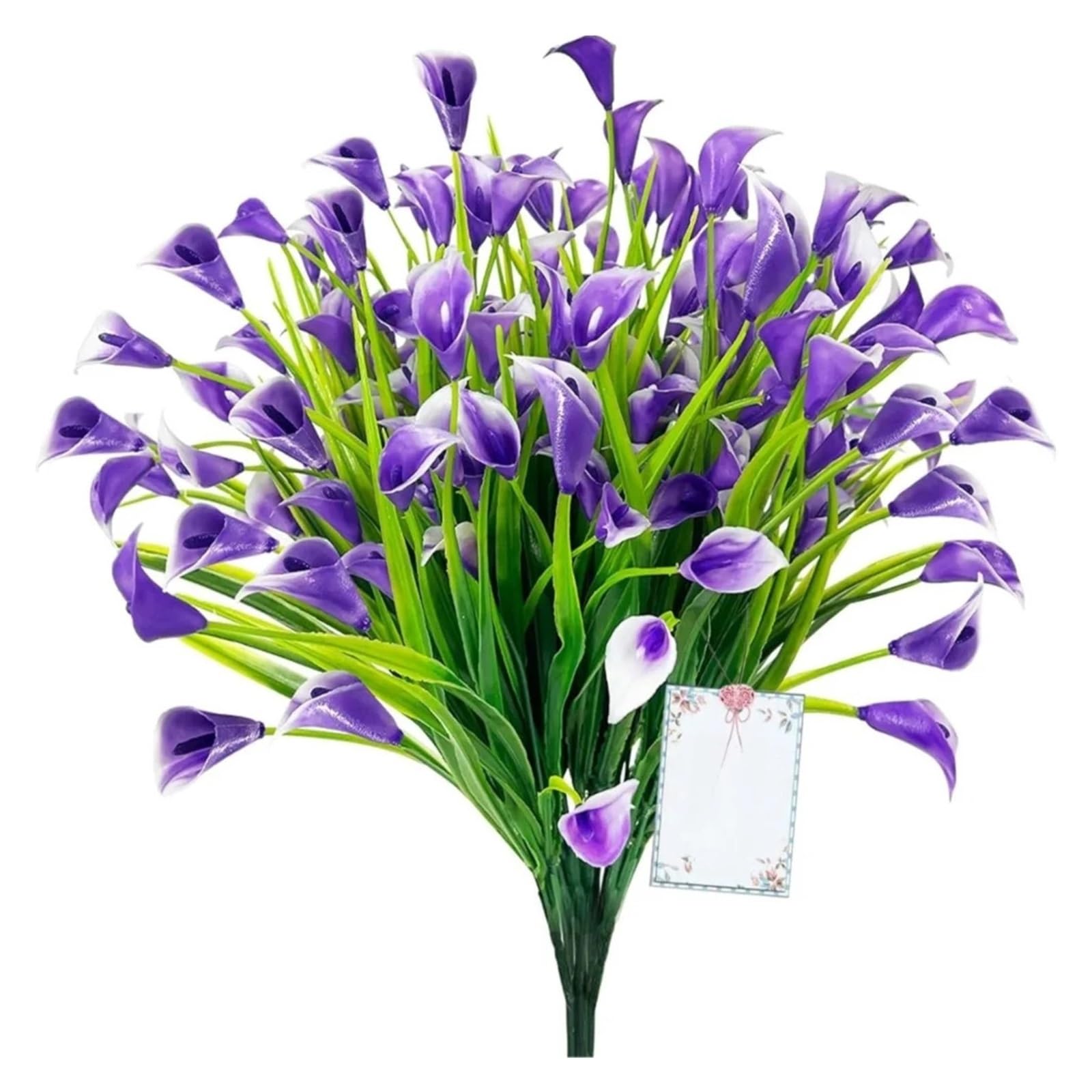 Dcrxz Artificial Flowers 10PCS Artificial Calla Lily Bouquet 33cm Plastic Calla Lily Artificial Flowers Garden Wedding Fake Flowers Indoor Decor Fake Plant(Purple)