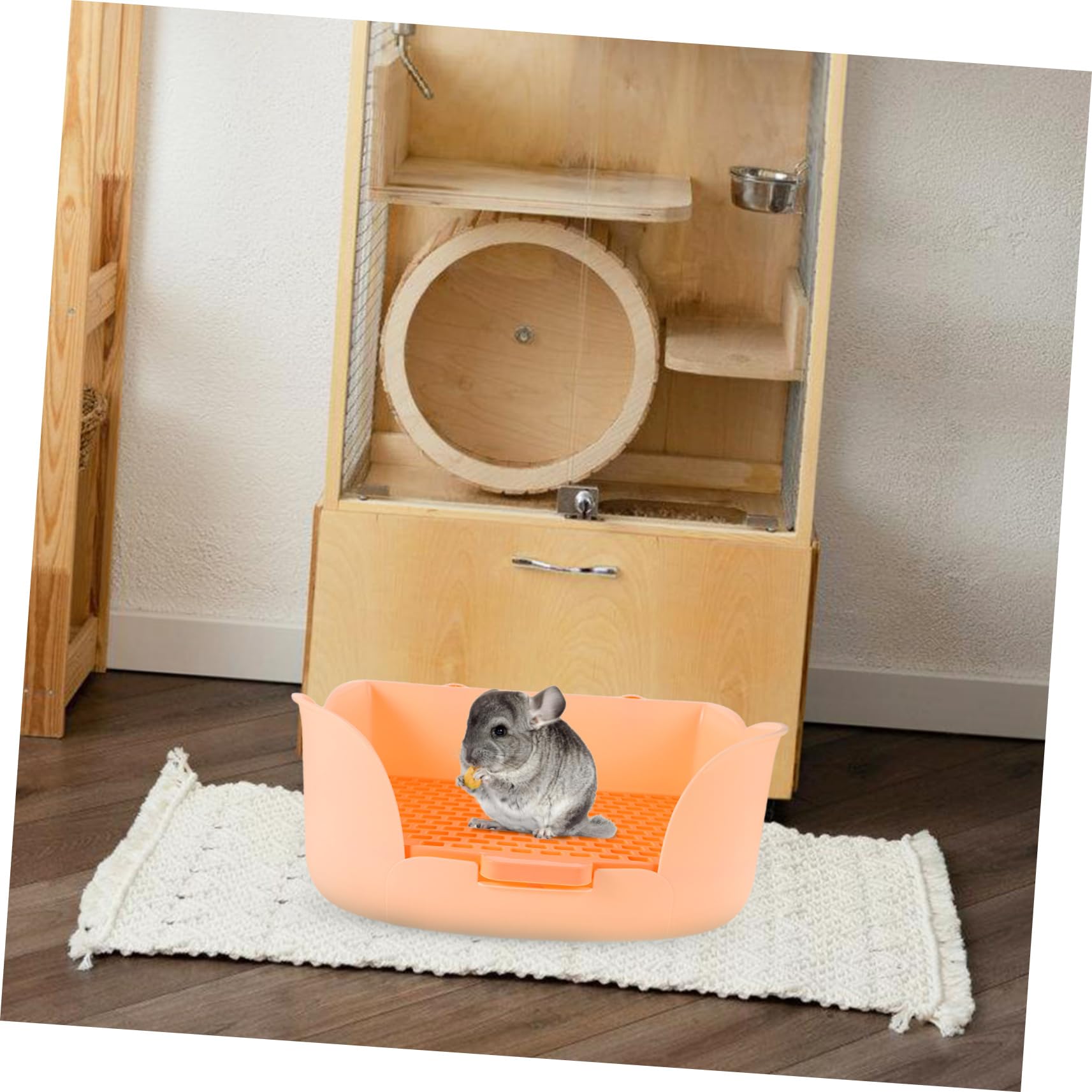 INOOMP Große Kaninchen-Toilette Kunststoff Praktische Klo-ausrüstung Für Kleintiere Wie Meerschweinchen Chinchillas Und Mit Effizienter Abfalltrennung Für Einfache