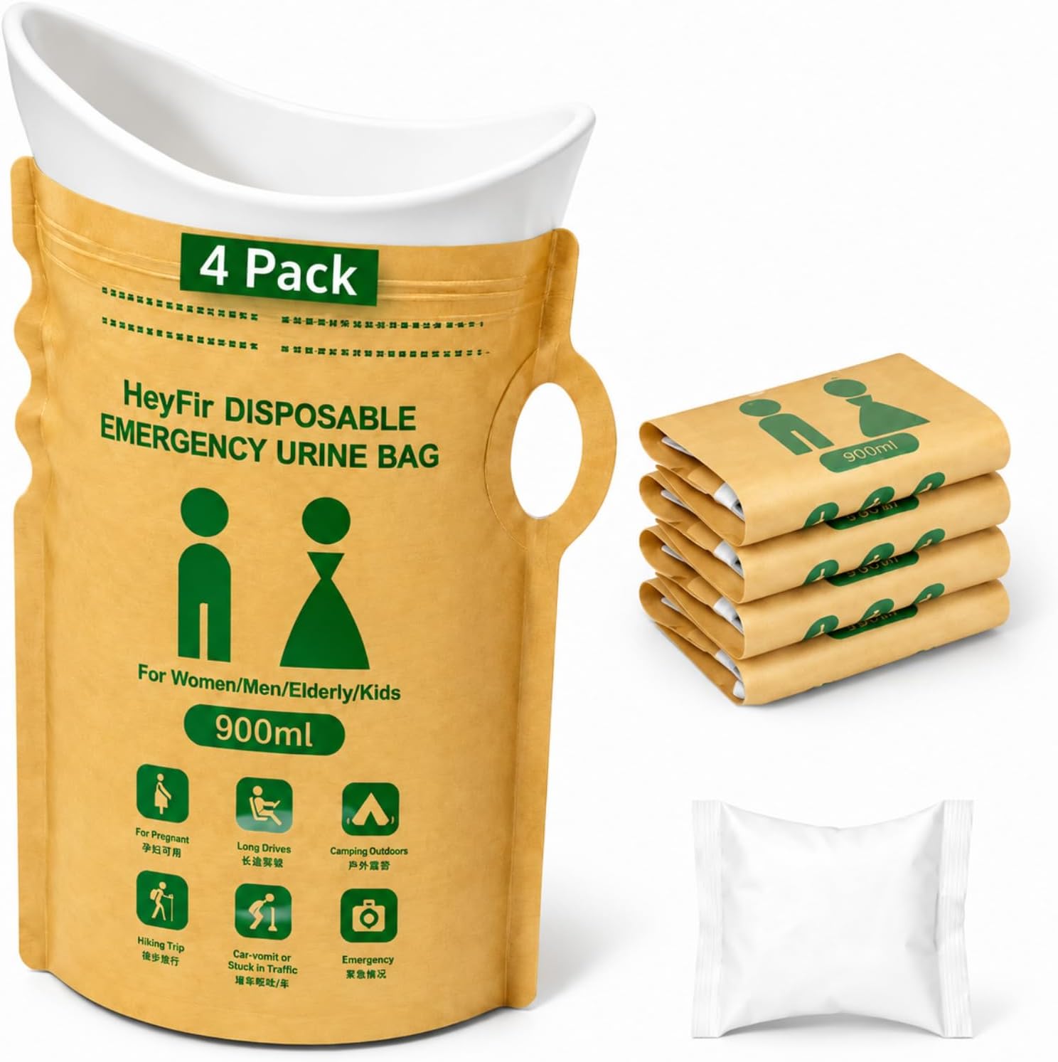 Disposable Urine Bags 900ML Portable Urinal Travel Emergency