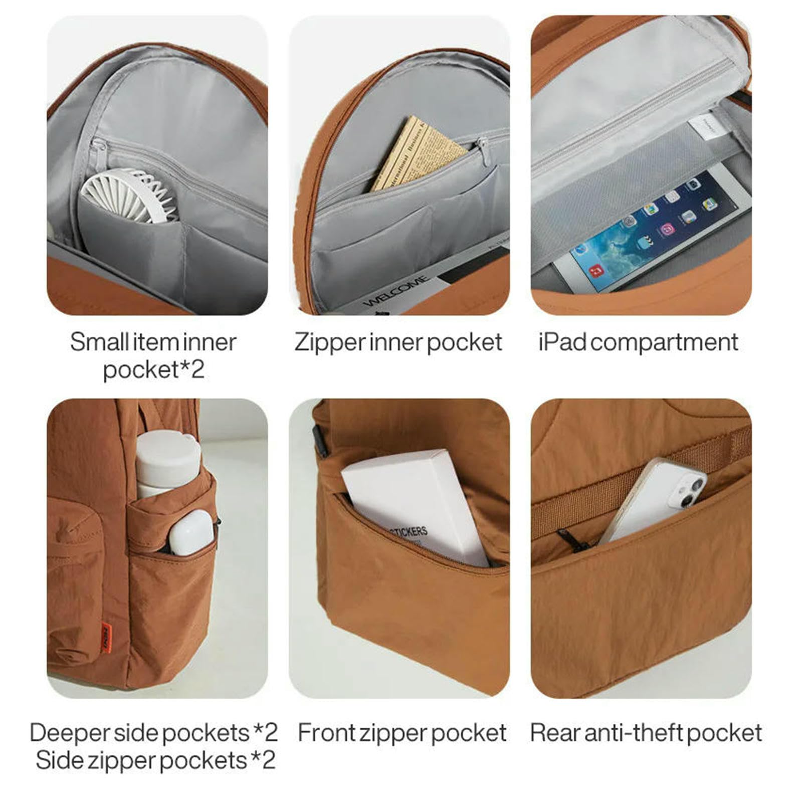 Schulrucksack Leichte Outdoor-rucksäcke Für Männer Und Frauen, Lässige Tragbare Laptop-rucksäcke, Reise-schultaschen, Wasserdicht Langlebig, Kleine Wandertaschen -grau-17 Zoll