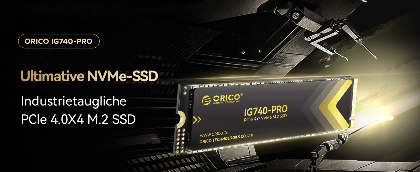 ORICO 2TB M.2 NVMe PCIe 4.0 SSD, 7450 MB/s Lesen, TLC 3D NAND