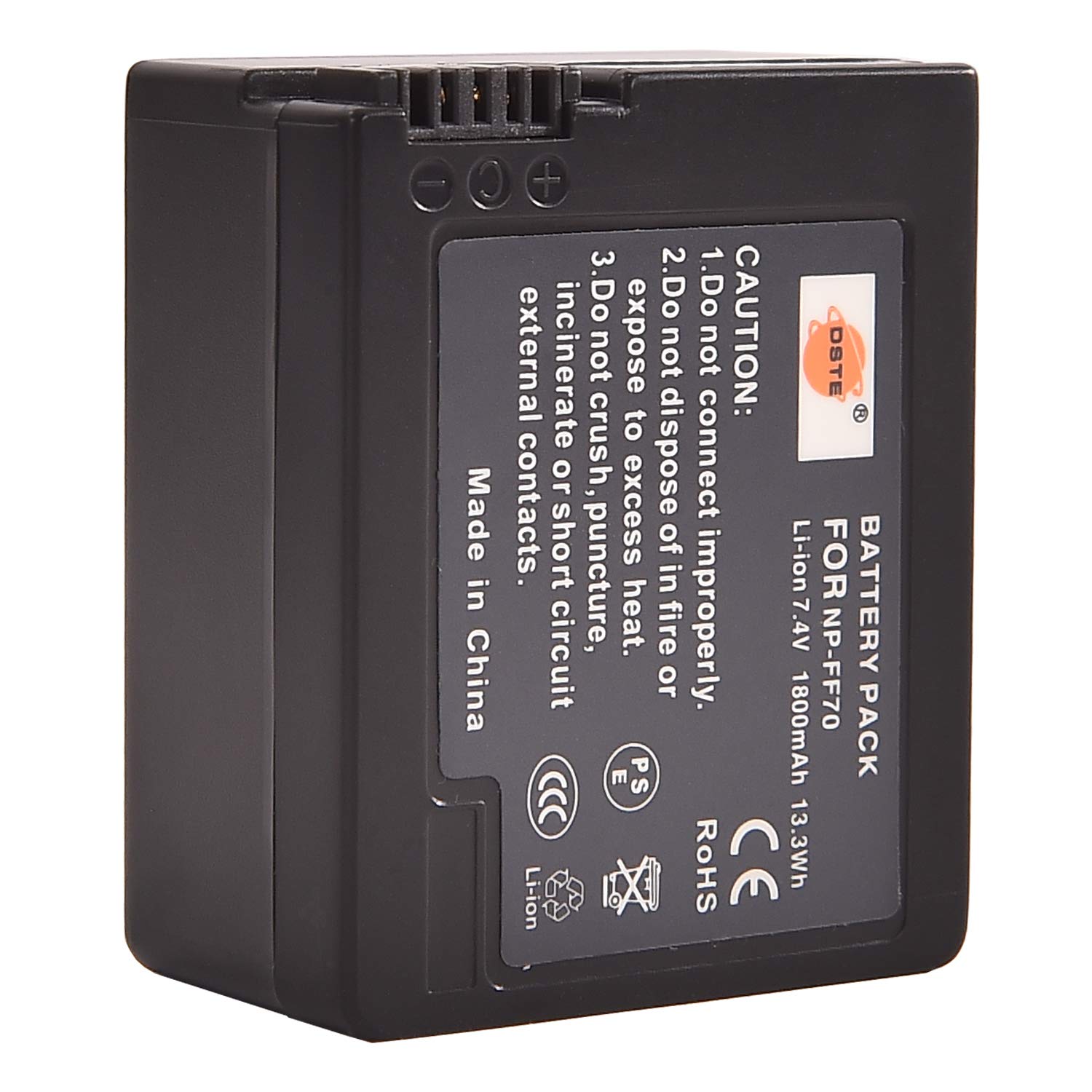 DSTE Ersatz Batterie Akku kompatibel für Sony NP-FF70 NP-FF71 NP-FF71S DCR-HC1000 DCR-HC1000E DCR-IP1 DCR-IP1E DCR-IP1K DCR-IP200K DCR-IP210E Kamera