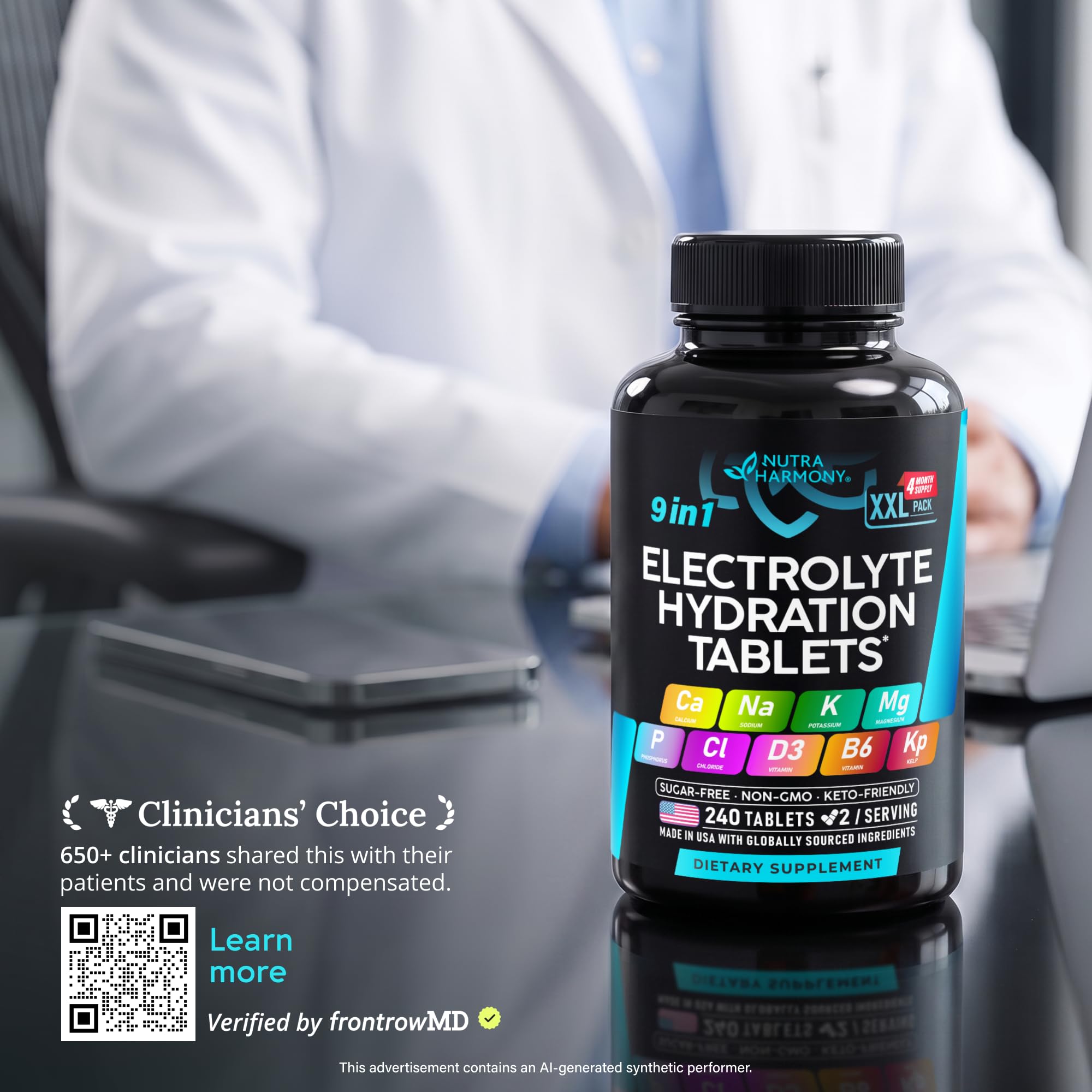 Electrolyte Tablets with Magnesium, Sodium, Potassium, Chloride - 240 Tabs — Amazon image 5