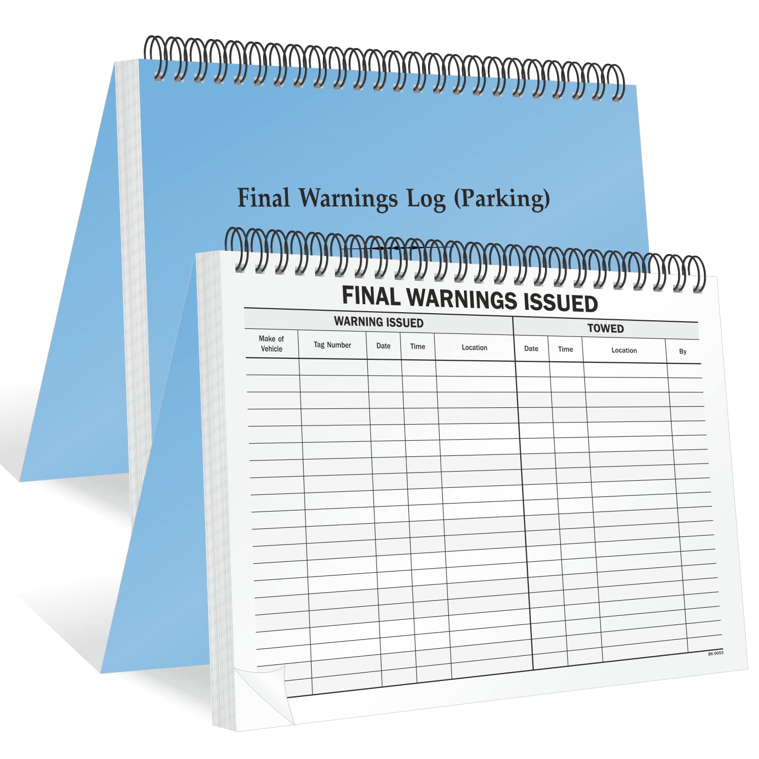 SmartSign Final Warnings Parking Log Book - 8.5 x 11 inch Large, Wire-Bound Registry Diary/Journal, Double-Sided Digitally Printed Pages, Up to 1000 Entries