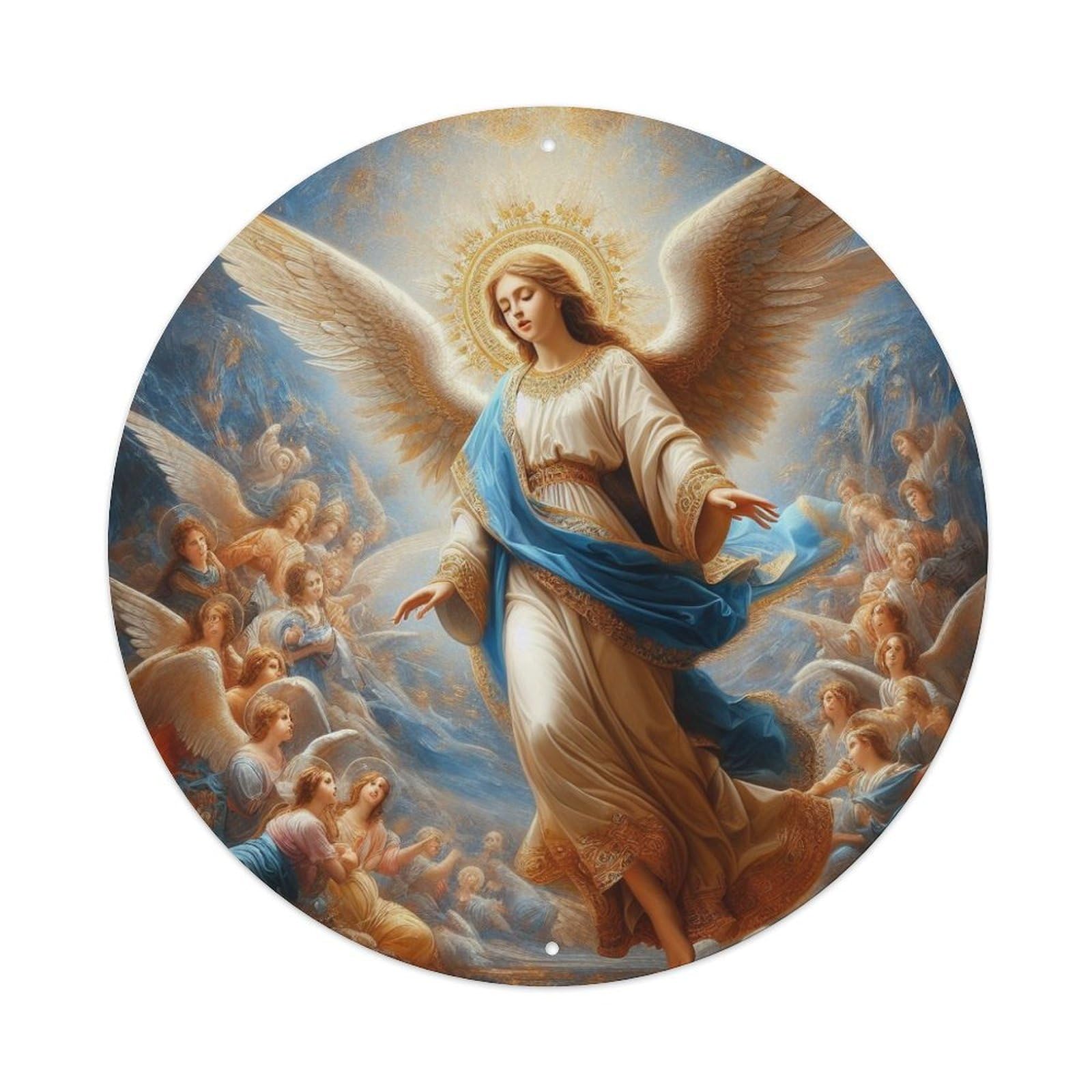 Religious The Virgin Mary And The Angels Metal Tin Sign