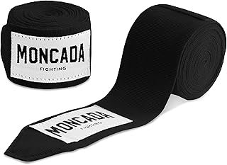 Moncada Fighting® [4 m Boxing Bandages with Thumb Loop - Bandages Boxing Half Elastic Boxing Gloves with Extra Wide Velcro...