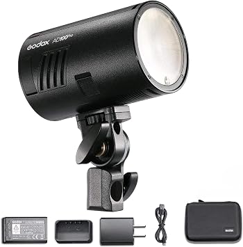 Authorized Godox DistributorGodox AD100PRO Flash Strobe 100Ws Round Head Monolight 2.4G TTL 1/8000 HSS High-Speed Sync 0.01 1.5 Recycle 360 Full Power Flash Compact