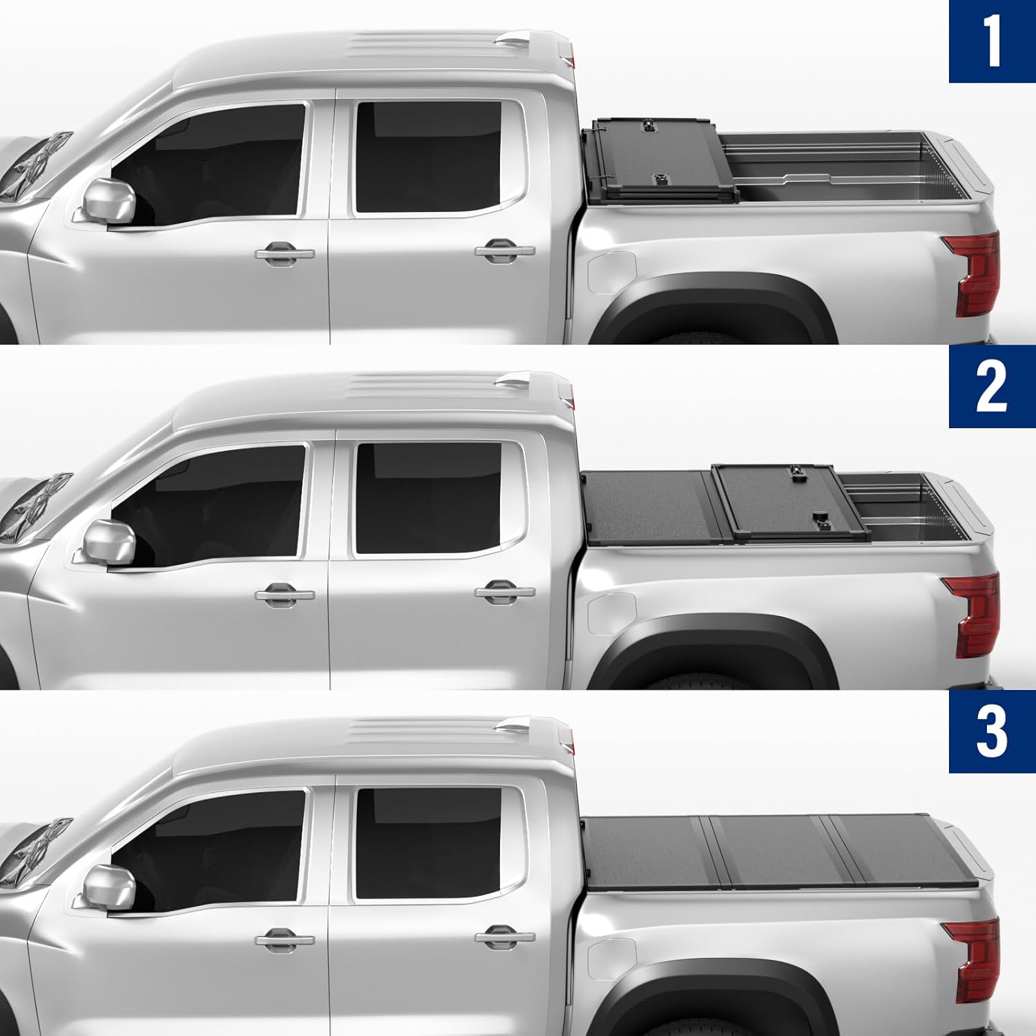 Hard Folding Truck Bed Tonneau Cover for 2005-2026 Nissan Frontier 5ft Bed (60")