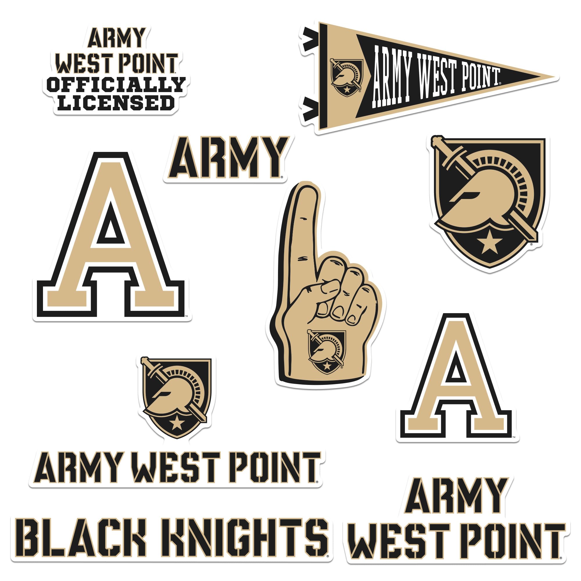 US Military Academy 9ct Vinyl L Deluxe Stickers, Indoor/Outdoor, Set of 9