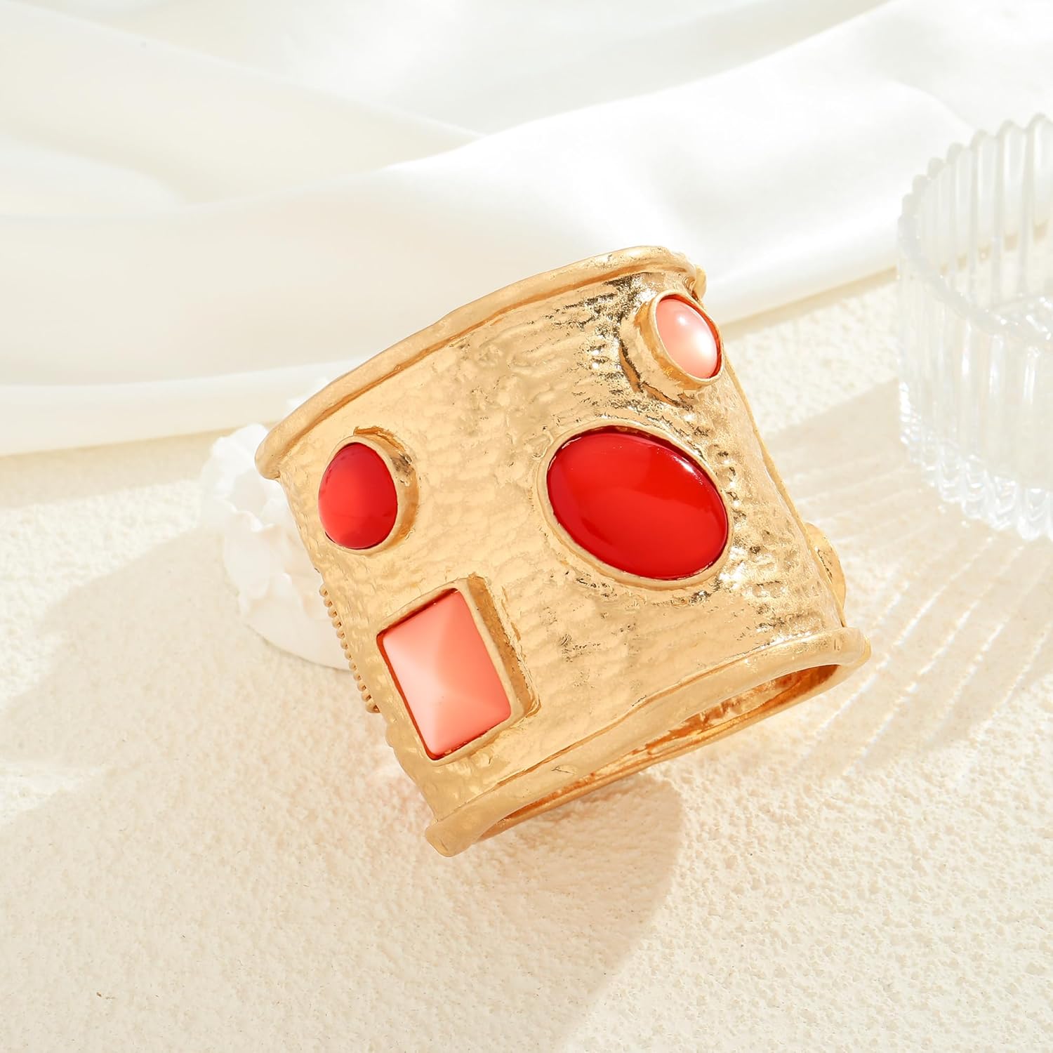 Chunky Hammered Gold Bracelet