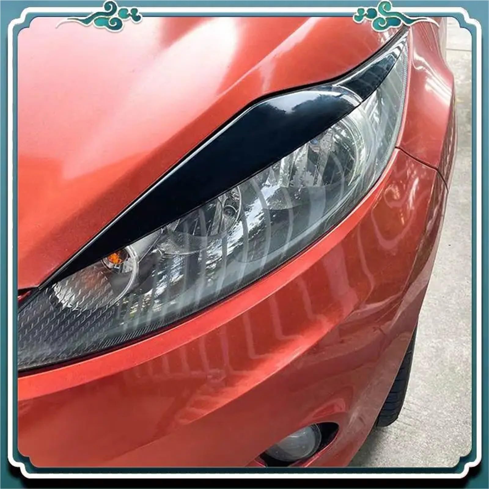 Brwi reflektorów samochodowych Osłona reflektora, lampa powieki, brwi, pasuje do Forda Fiesty MK6 2008-2012, błyszcząca czerń samochodowy powieka