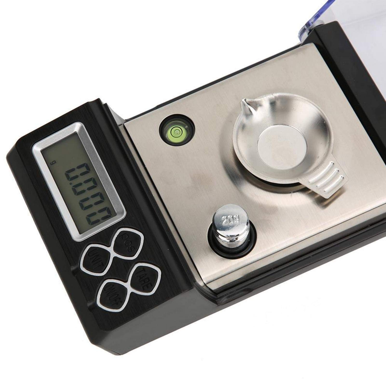 Escala de miligramos digital profesional de alta precisión 20 g/0,001 g Mini balanza electrónica de polvo Escala de oro Joyas de oro Escala de quilates Peso digital(20g/0.001g)