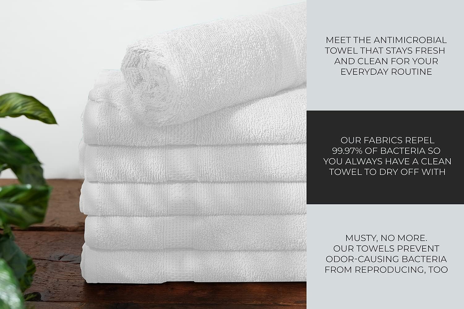 Filament Alley 6 Pack Bath Towel, 22 x 44 Hair Drying Towel Set, Organic Cotton Towel, Ideal for Bathroom Pool Home Gym Spa Hotel Shower (White) : Home & Kitchen
