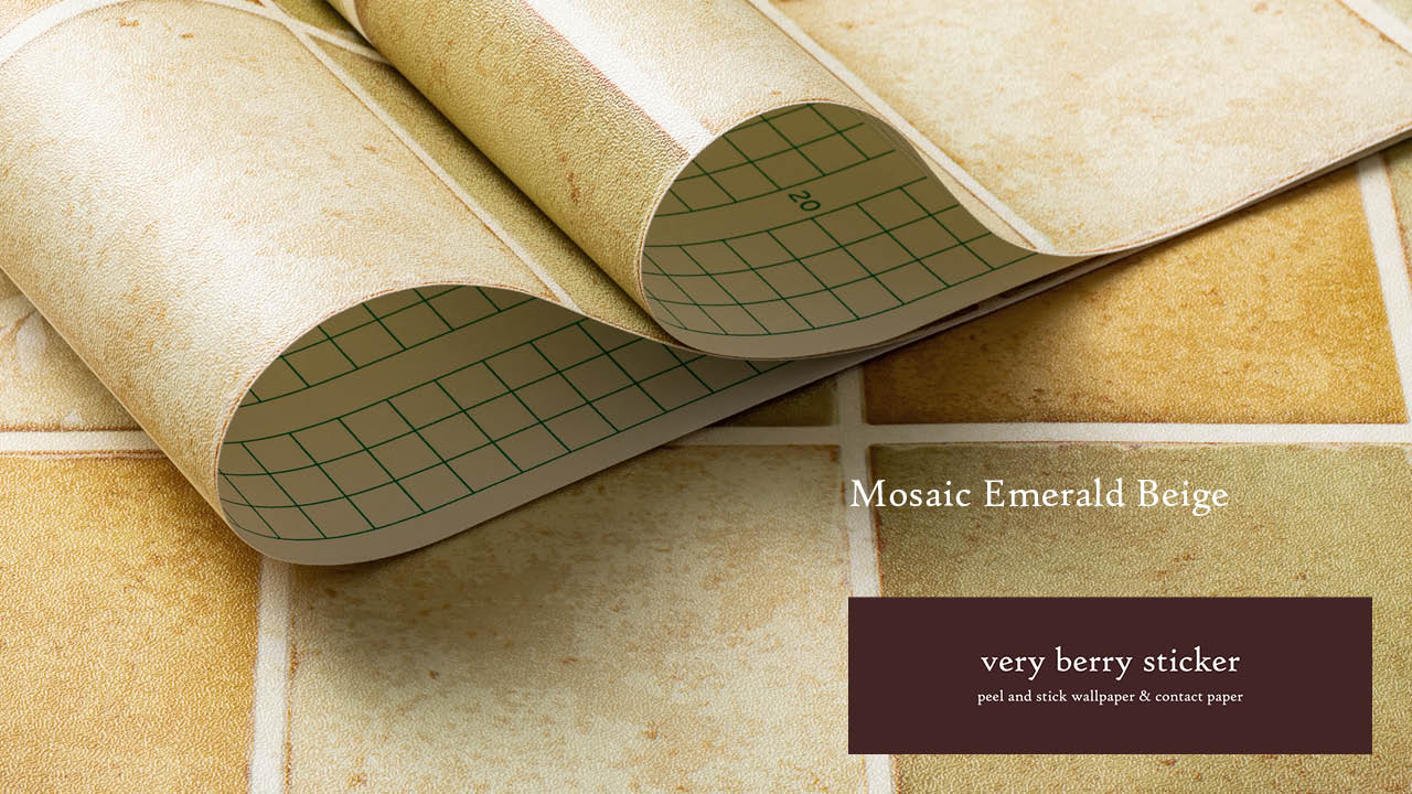 VBS Green Multi Color Mosaic Pattern Contact Paper (19.6" x 118"), Self-Adhesive Peel-Stick Vinyl Wallpaper