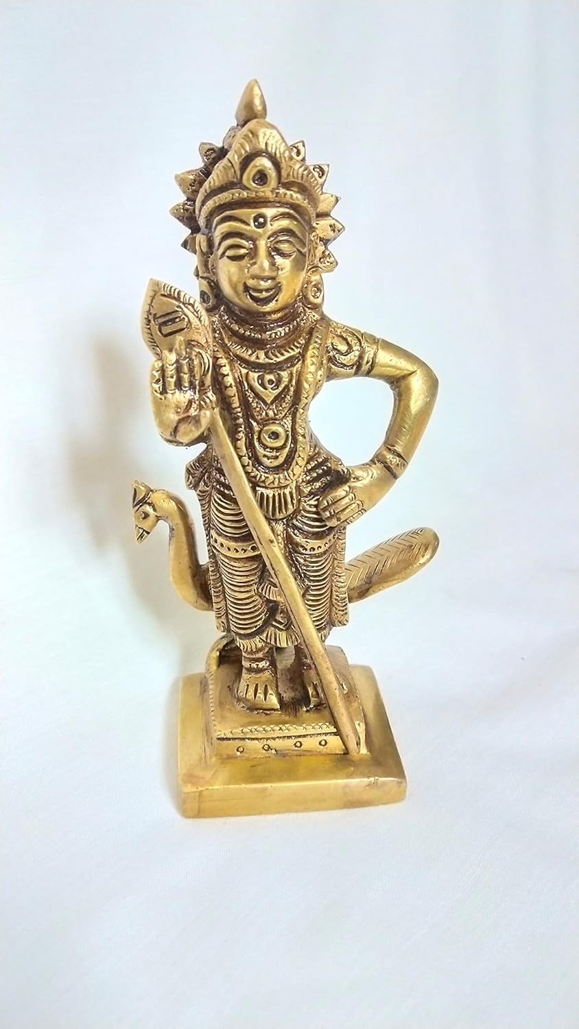 Buy Idol Collections Beautiful Brass God murugan Statue for Pooja 6 inches Home Decor Online