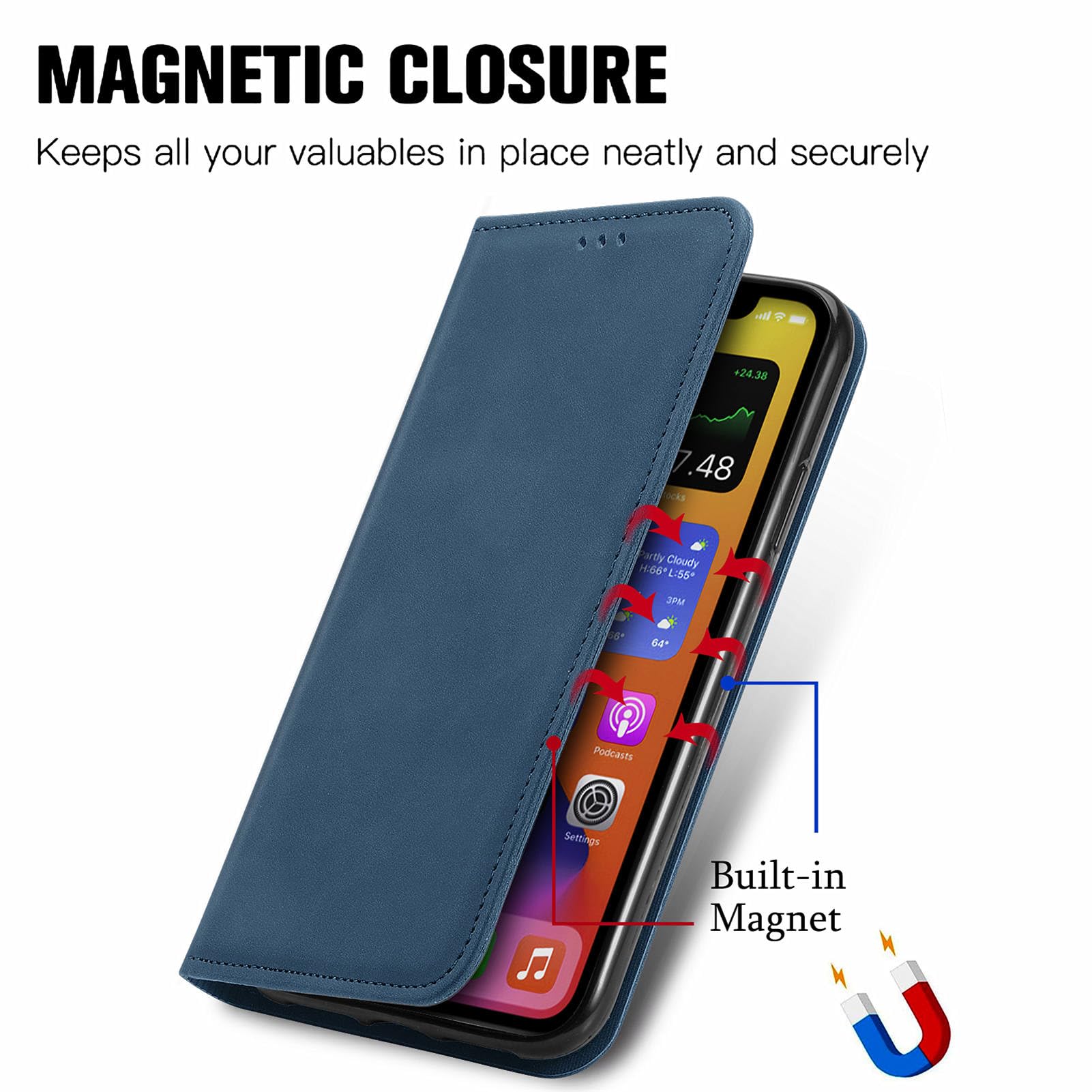BellaCase Custodia a Portafoglio in Pelle Premium Moto E15
