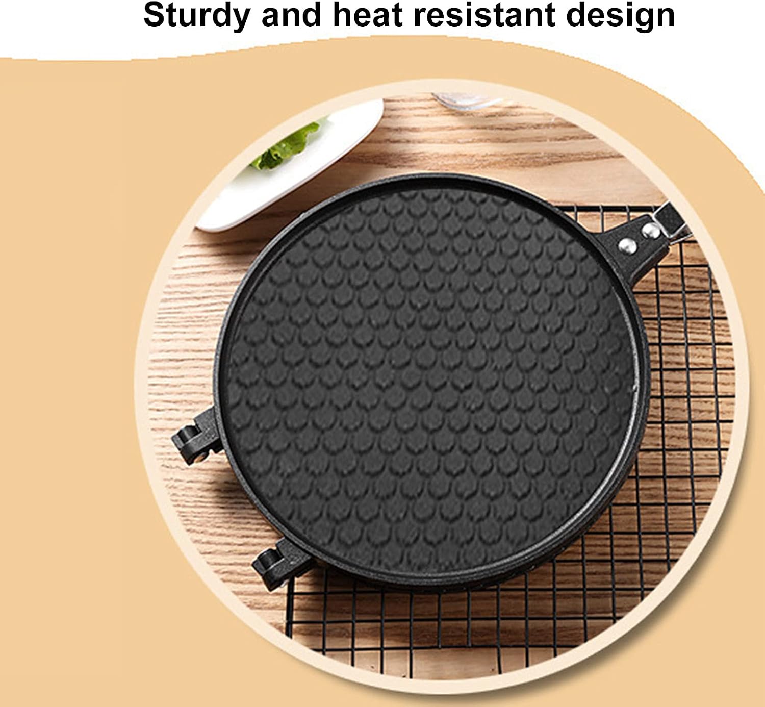 Waffle Cone Maker, Nonstick Ice Cream Cone Maker, 8.5'' Egg Roll Maker Waffle Bowl Maker Egg Roll Crepe Baking Pan Crispy Cone Omelet Mold for DIY Ice Cream Waffle Cone Desserts