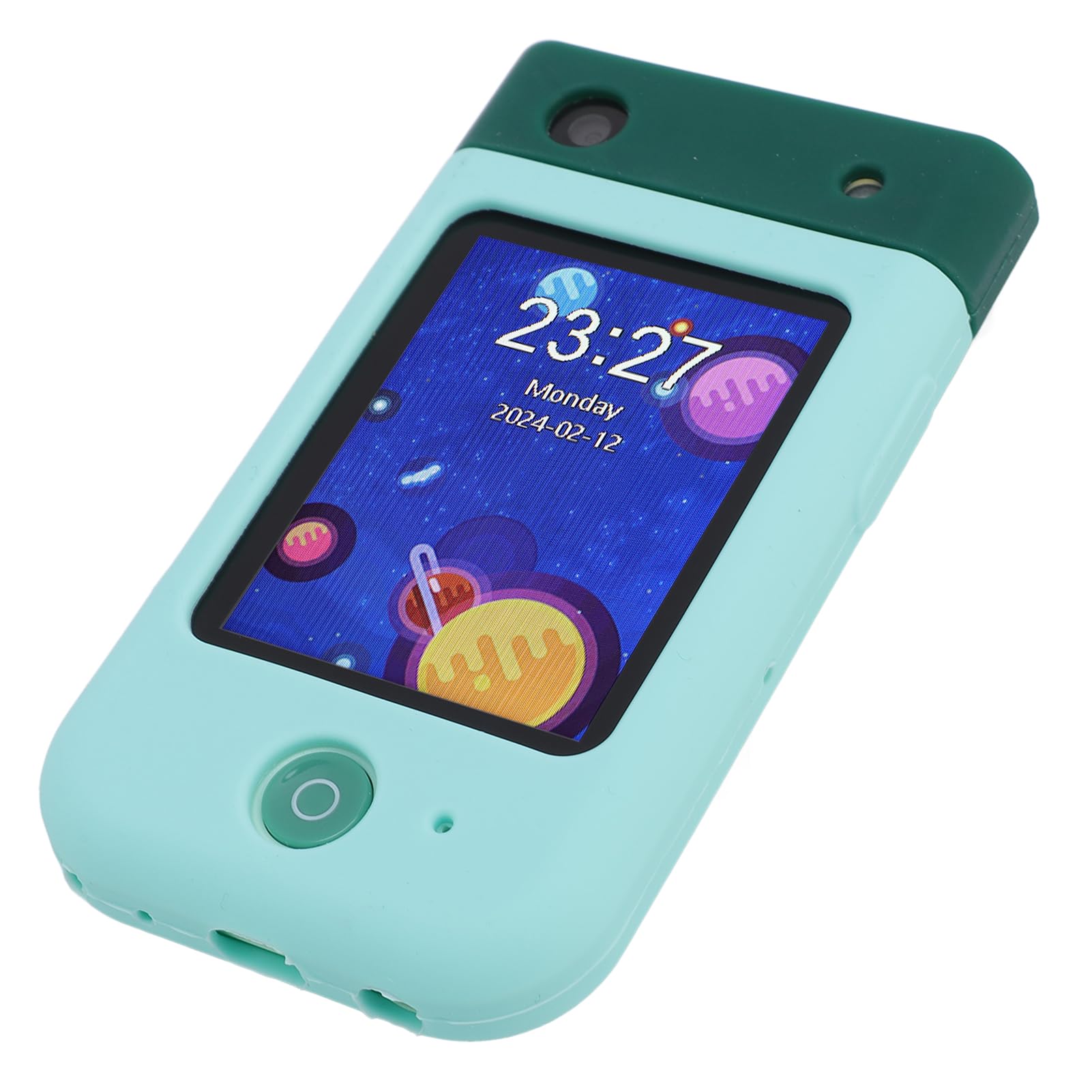 AMONIDA Piccolo Smartphone Giocattolo Touchscreen da 2,8 Pollici per Bambini con Lettore Musicale e Giochi Educativi per la Ricreazione (verde dinosauro)