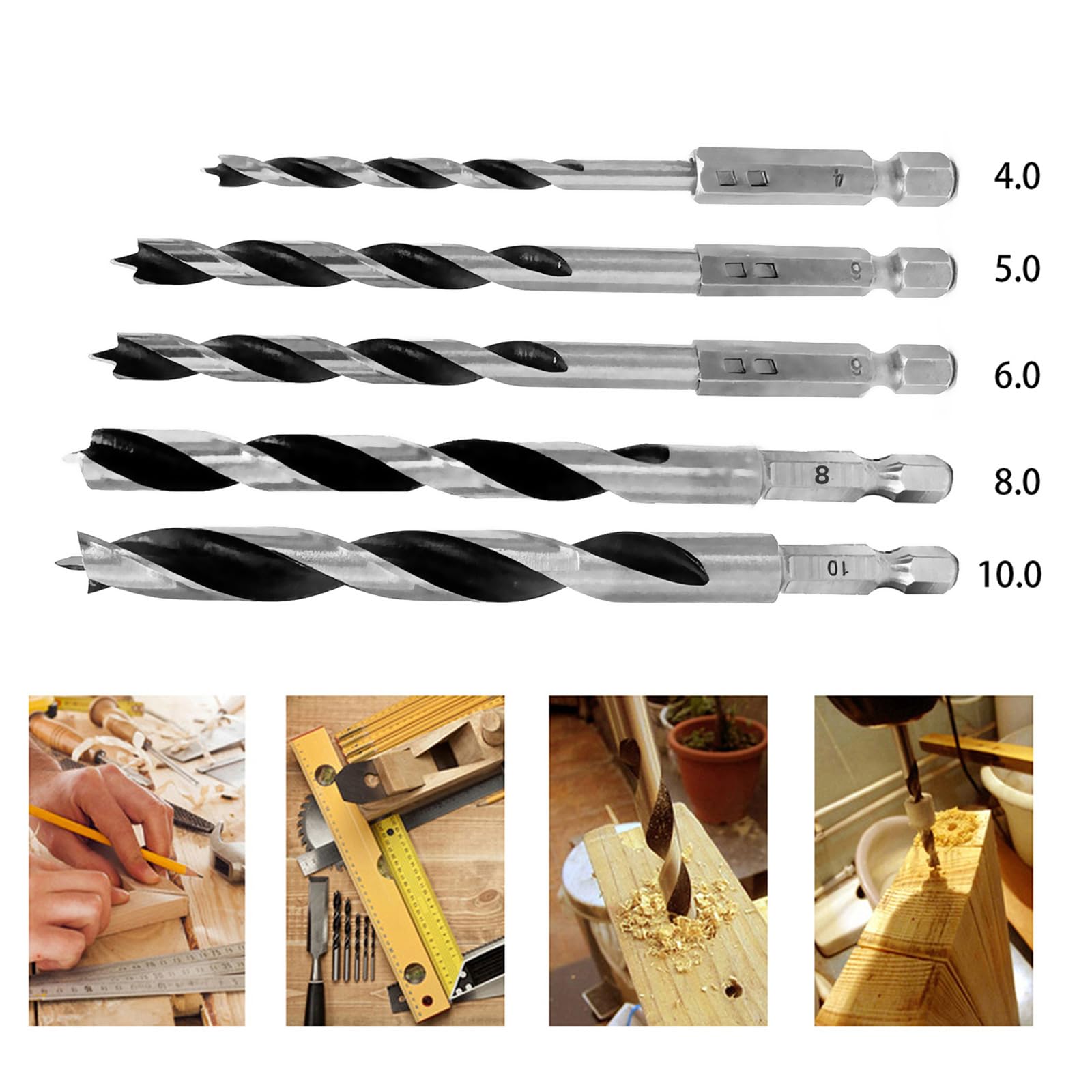 Greywolf Set di punte per trapano, 49 pezzi, attacco esagonale da 1/4", punte per avvitatore a percussione e cacciavite per trapani elettrici, set combinato con scatola per trapano