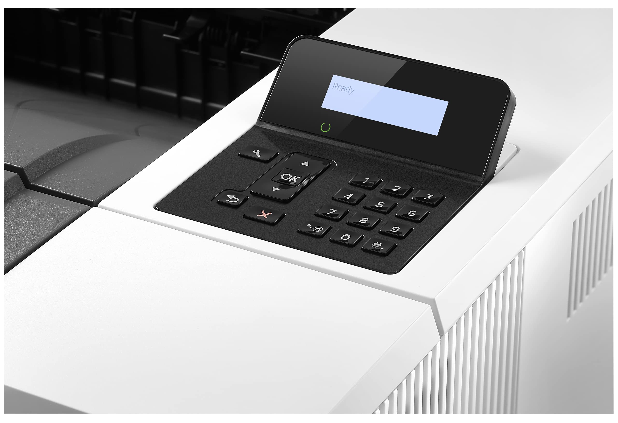 HP LaserJet Pro M501dn J8H61A, Impresora A4 Monofunción Monocromo, Impresión a Doble Cara Automática, Gigabit Ethernet, USB 2.0 de alta velocidad, HP Smart App, Panel de Control LCD, Blanca