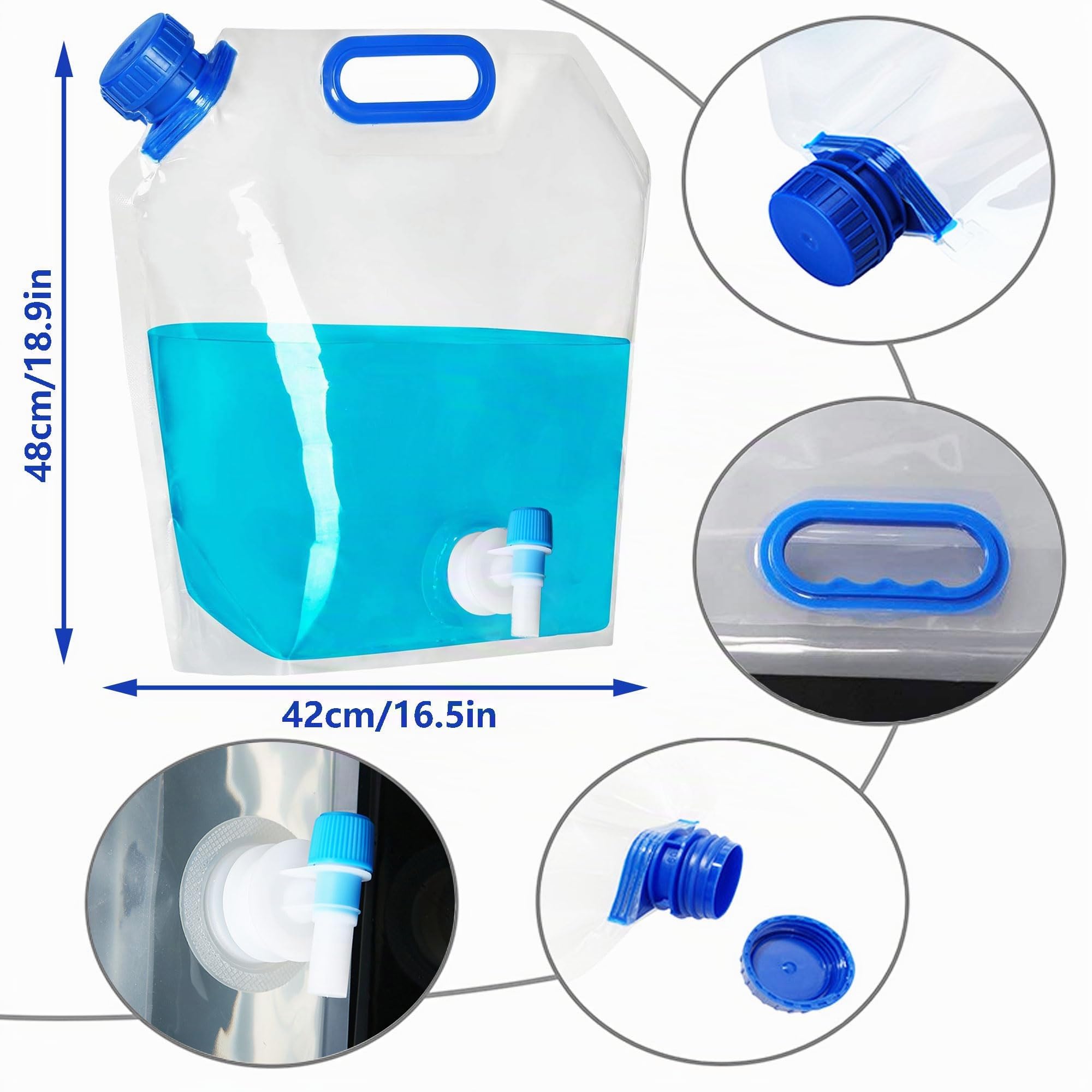 Borsa Porta Acqua Pieghevole Contenitori Pieghevoli Acqua Riutilizzabili Acqua Tanica con Rubinetto Tanica Acqua Campeggio Taniche Pieghevoli per Acqua Tanica dell'Acqua Trasportabile