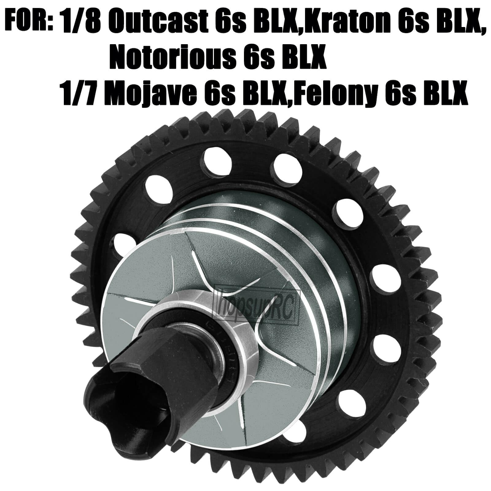 hopsupRC 46T Upgrades Part Differential Slipper for 1/8 Outcast/Kraton/Notorious 6s BLX,1/7 Mojave/Felony 6s BLX,#45 Steel Spur Gear Slipper Clutch Diff Gear Hops Up.Titanium